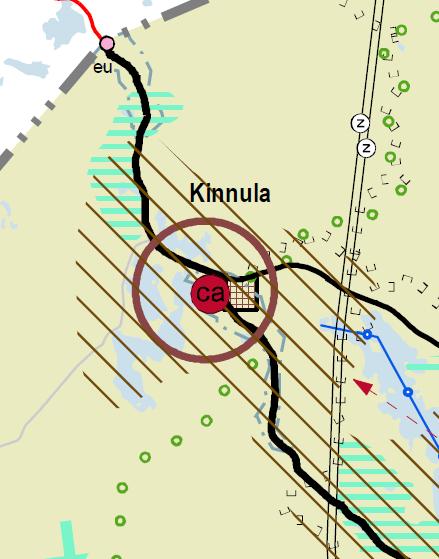 Kuva 1. Ote vahvistetusta maakuntakaavasta Kinnulan alueella. 5 AJANKOHTAISET KUNNAN MAANKÄYTTÖÖN LIITTYVÄT HANKKEET 5.