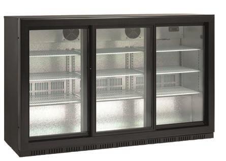 Baarikylmälaitteet Baaritiskin lasiovellinen kylmäkaappi SC 139 Ulkomitat: (l) 555 x (s) 520 x (k) 865 mm Sähköteho: 230 V/1/50 Hz Lämpötila-alue +4 +10 C, digitaalinen näyttö.