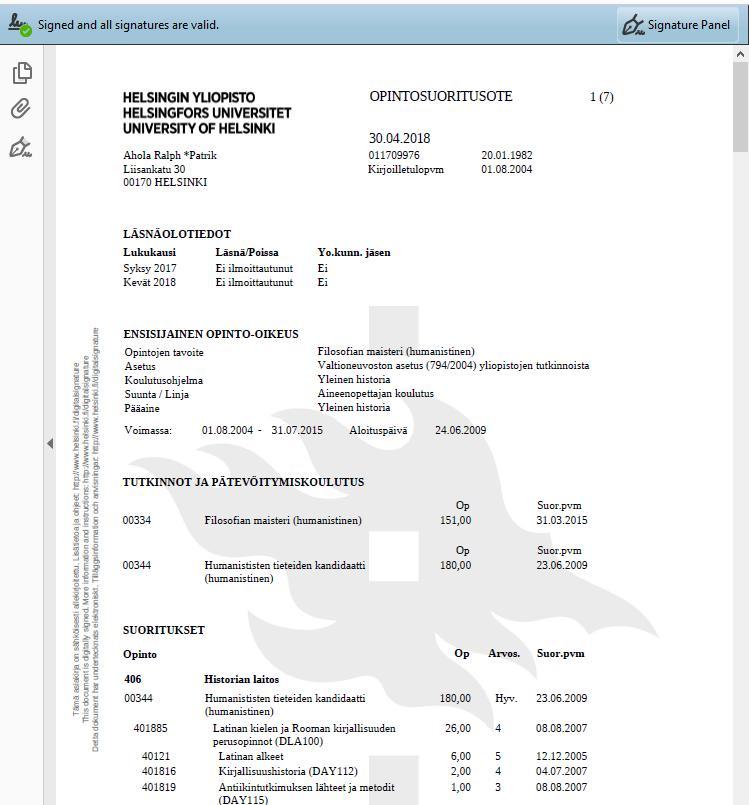 3 TÄRKEÄÄ: säilytä ja välitä suoritusotteesi tai opiskelutodistuksesi aina PDF-tiedostona.