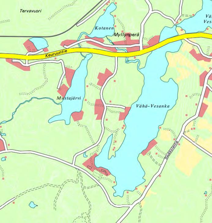 853 Vesala Koivuniemi leirikeskus, KEHITTÄMISSELVITYS 10/16 VESALA YMPÄRISTÖ Vesalan leirikeskus sijaitsee valtatie 23 varrella, noin 16 kilometriä Jyväskylästä länteen Vähä-Vesanka järven rannalla.