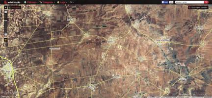 Hallituksen operaatio Kafr Nabudah:n alueella 8.10.2015 Tell Othman 12.10.2015 Kafr Nabudah 8.10.201 Tell Al-Sakhir Karttapohja Wikimapia, piirros kirjoittajan 7.10.2015 Al Mughayr 8.10.2015 MI-24 tulituki Al- Mughayr:n koillispuolelle vaunutappiot.