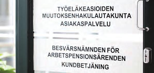 VUOSIkertomus 2017 3 Työeläkeasioiden muutoksenhakulautakunta Vuosikertomus vuodelta 2017 Sisällys Pääkirjoitus 4 Työeläkeasioiden muutoksenhakulautakunnan tehtävät 6 Muutoksenhakulautakunnan jäsenet