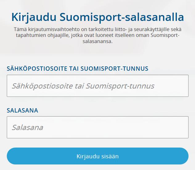 fi osoitteeseen ja klikkaa Sisään Suomisporttiin : 2) Mene