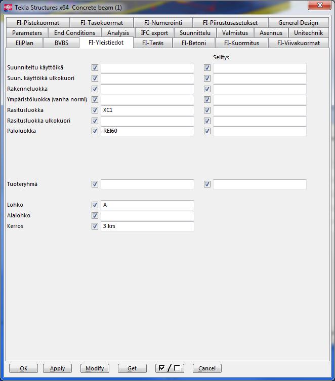 DESIGN STATUS DATE = pvm Kerros ja lohko tiedot ovat tuotantojärjestelmän määräämiä, joten näitä ei tule sekoittaa rakennesuunnittelijan taikka arkkitehdin lohkoihin ja kerroksiin.