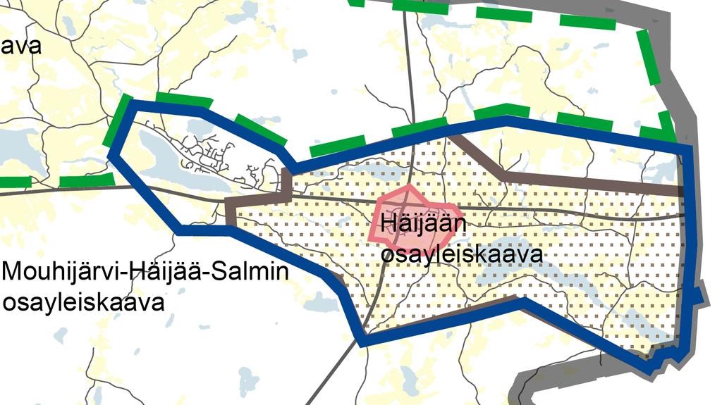 Sastamalan kaupungin kaavoituskatsaus 2018 ja kaavoitusohjelma 2018-2019 8 VIREILLÄ OLEVAT MAANKÄYTTÖ- JA RAKENNUSLAIN MUKAISET YLEISKAA- VAT Mouhijärvi Häijää Salmi osayleiskaavan muutos ja