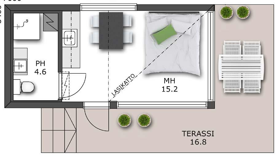 olokoto glassroof II This model allows for space-efficient positioning that