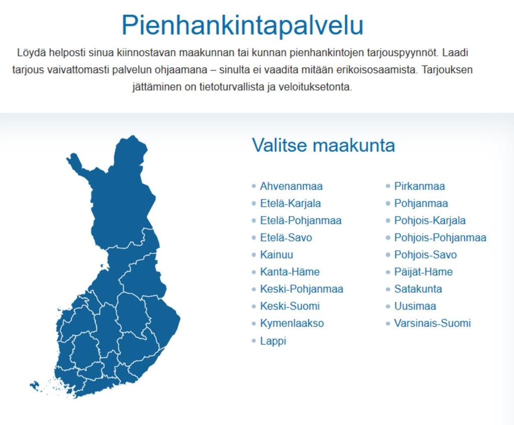 Tarjouspyynnön löytäminen 1. HILMA HILMA ilmoituksessa on suora linkki ilmoitukseen Tarjouspalvelussa 2.