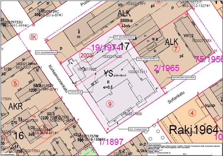 5 (15) 4. ASEMAKAAVA JA RAKENNUSPAIKKA Päiväkodille kaavoitetut tontit sijaitsevat Turun kaupungin Kakolanmäen kaupunginosassa (VIII), korttelissa 17, tontilla 9 sekä viereisellä tontilla 2003.
