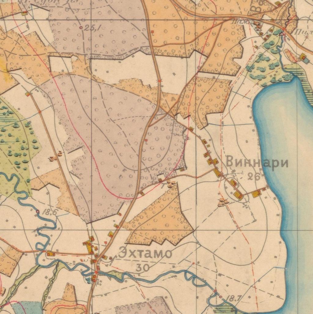 kartta-arkisto, pitäjänkartasto 1847, Köyliö 1134 11. Ote senaatin kartasta.