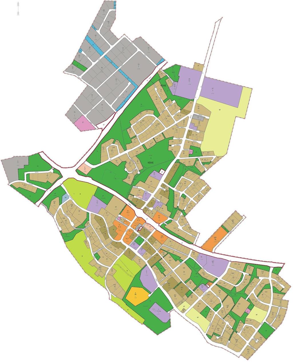 12 (43) 19.3.2018 3.4 Asemakaava Kuva 3.4. Kemien ajantasa-asemakaava 26.9.2012. 3.5 Valtatien 9 yleissuunnitelma ja YVA Pohjois-Savon ELY-keskus käynnisti valtatien 9 parantamisen yleissuunnitelman laatimisen keväällä 2012.