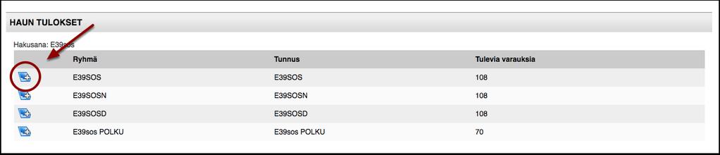 Lukujärjestyksen haku opiskelijaryhmän perusteella 1. Haku-välilehdellä kirjoita haluamasi ryhmän tunnus vasemman reunan Ryhmän kalenteri - alueen Ryhmä-kenttään.