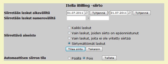 3/9 2.3 Käyttö Acute Itella ibilling -liittymä siirtää laskutietoja Acutesta Itellan kautta asiakasorganisaatioille.