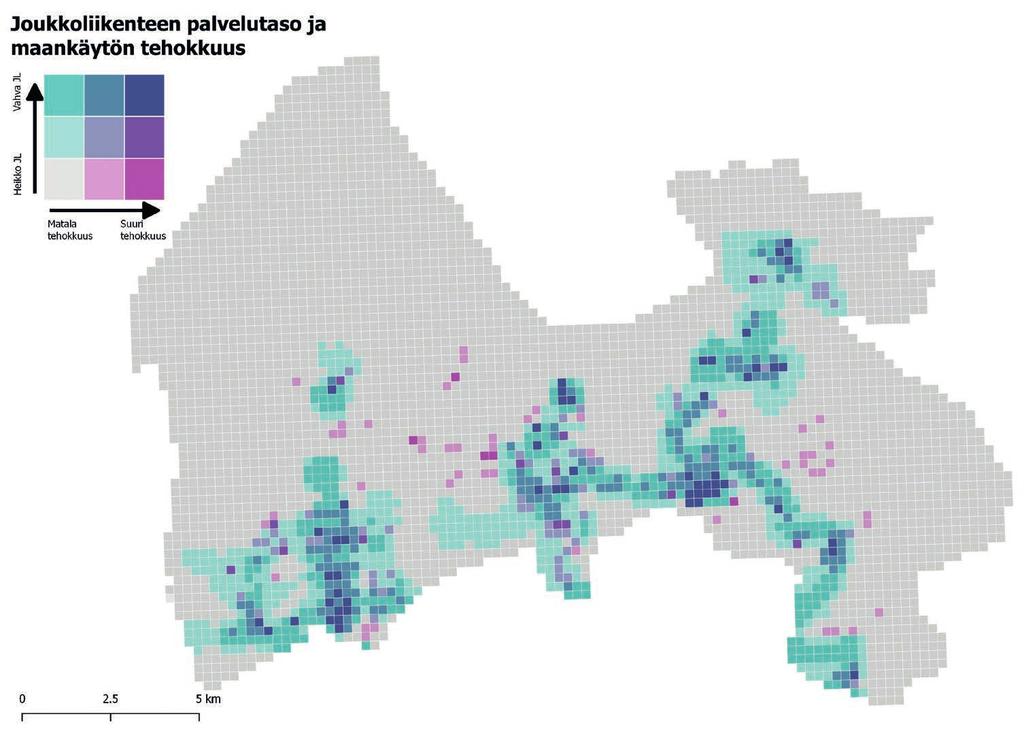 Liikenteellisiä perusteita maankäytön kehittämiseen löytyy erityisesti keskustaa lähellä sijaitsevilta joukkoliikennekäytäviltä kuten Rajatorpantien ympäristöstä Myyrmäessä, Vaskivuorentien