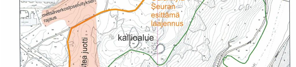 Lisäksi karttaan on hahmoteltu