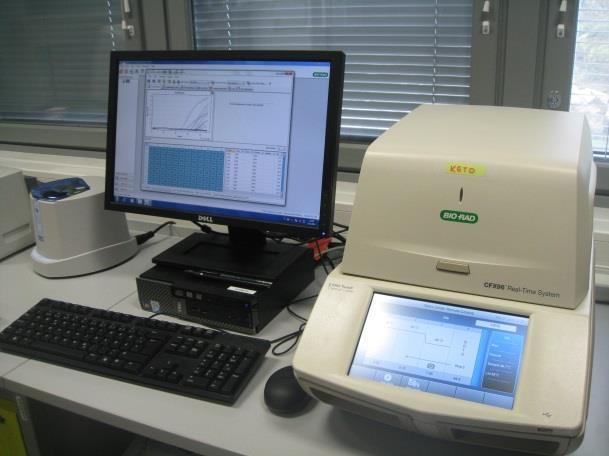 GM näytteiden analysointi Reaaliaikainen PCRlaite.