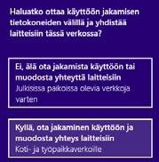 Seuraavaksi tietokone kysyy langattoman verkon salasanaa. Salasana löytyy takaosan tarrasta. Kirjoita salasana tarkalleen samalla tavalla, kuin se on takaosan tarrassa.