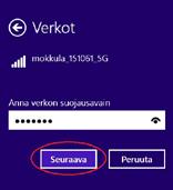 Valitse sen jälkeen verkko, jonka nimi on Ulkomokkulan takaosan tarrassa. ➃ ➄ Seuraavaksi ipad kysyy langattoman verkon salasanaa.