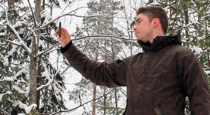 KotiMetsä 1/2014 9 Kännykät metsäsuunnittelun avuksi Mhy Päijät-Hämeen metsäsuunnittelijat saivat loppuvuodesta koekäyttöönsä uuden teknisen sovelluksen, joka on kehitetty puuston pohjapinta-alojen