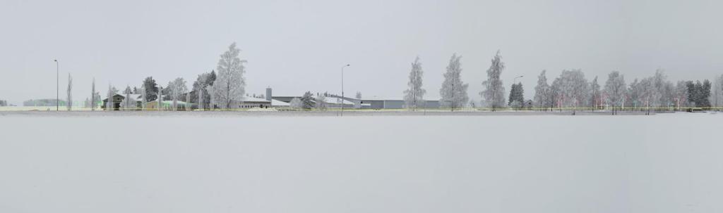 Kuva 89. Valokuvasovite, kuvauspaikka 14 (Nivala, Knuutinpuhdon ja Heikkiläntien risteys). Etäisyys lähimpään Urakkanevan voimalaan on noin 8 km.