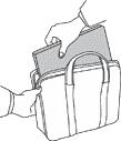 Kuljeta tietokonetta varovaisesti. Käytä kuljetukseen laukkua, jonka pehmustus suojaa tietokonetta vaurioilta. Älä kuljeta tietokonetta täyteen pakatussa laukussa.