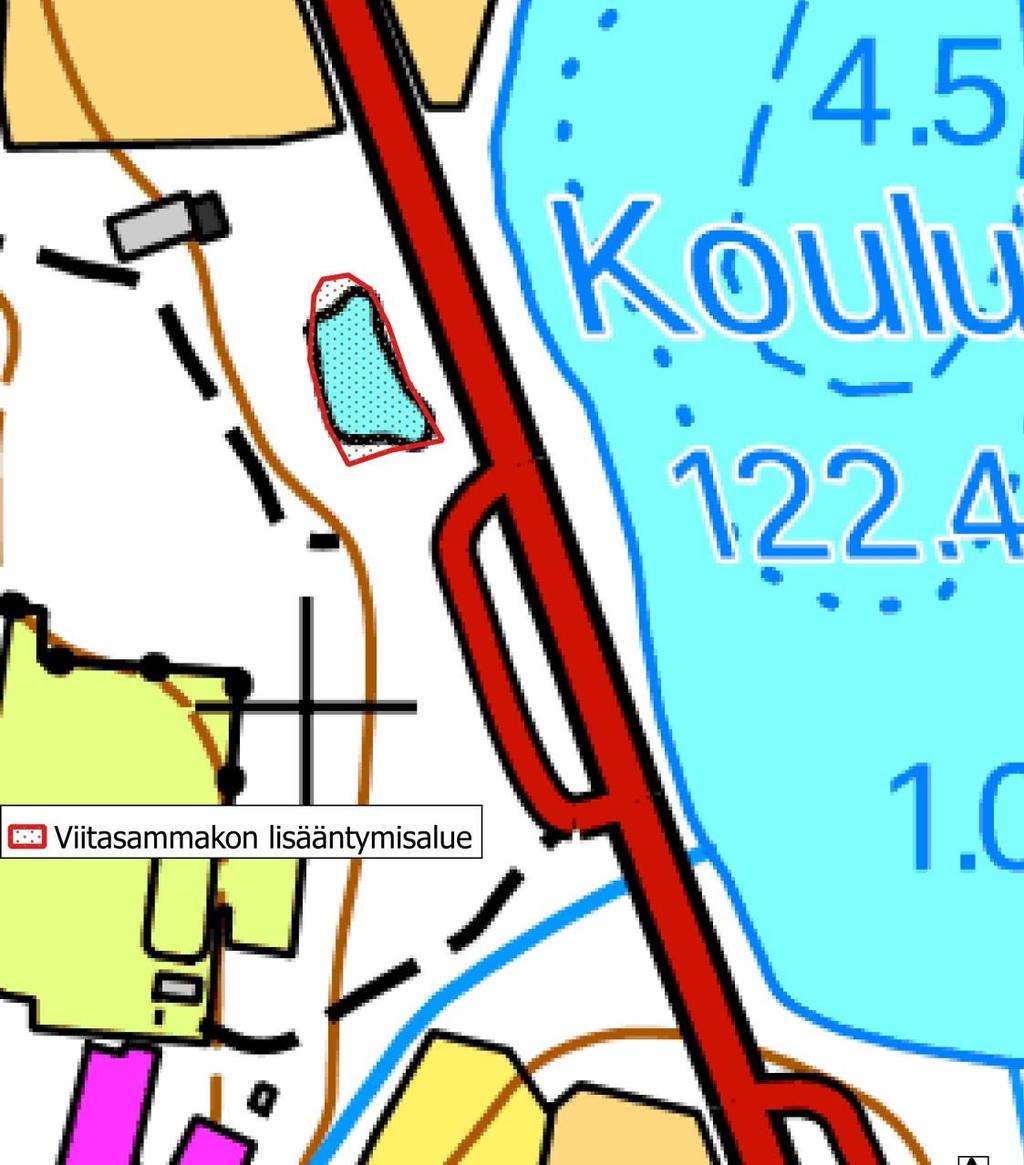 Karttakuva 2. Viitasammakon lisääntymisalue peruskartalla 5.