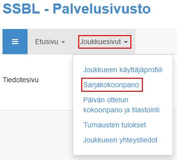 Sarjakokoonpanon ja ottelun kokoonpanon ilmoittamisen voi ohittaa VAIN jos Salibandyliitto S on sopinut tekevänsä kokoonpanot joukkueen puolesta!