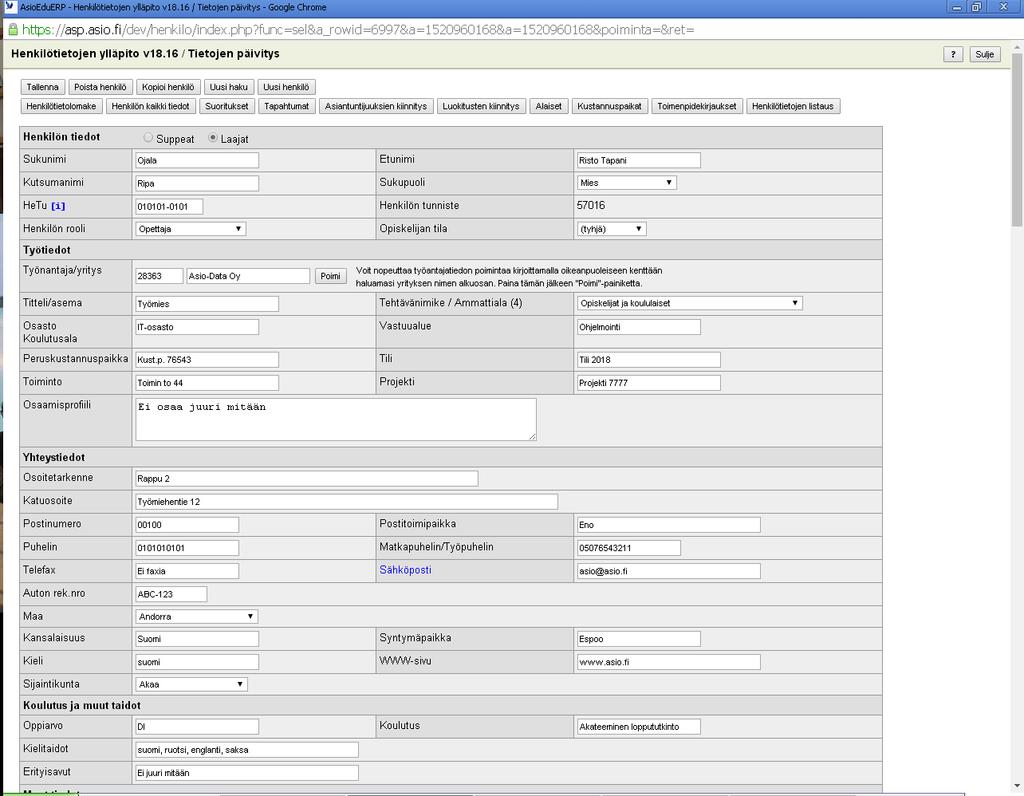 Tässä dokumentissa keskitytään niihin uusiin ohjelmallisiin toimintoihin, jotka GDPR:ään liittyen on kehitetty ja lisätty Asio Ohjelmistojen versioon v18.