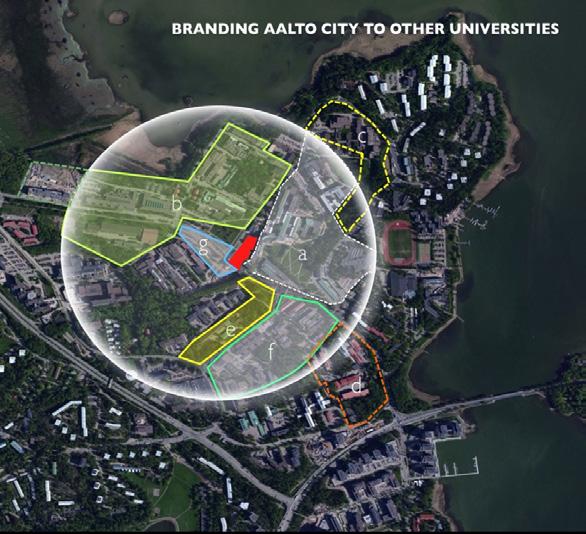 thematically within university and by inviting partners to campus COMPACT smaller footprint and better efficiency ratio COMMUNICATE actively the storyline, present projects and future Kohteen