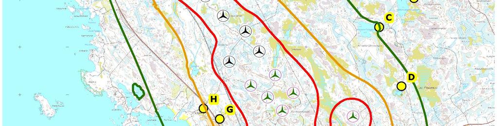 tarkastelukohteissa A-I on esitetty alla olevassa