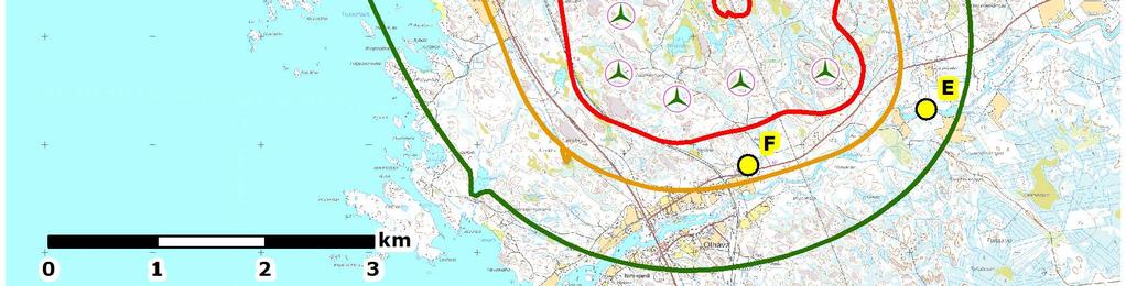 Laskennalliset melutasot nykytilanteessa, kun
