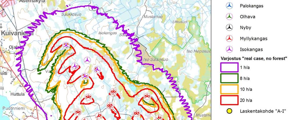 FCG SUUNNITTELU JA TEKNIIKKA OY Melu- ja varjostusmallinnukset, V150 27 (28) 10.4.2018 3.