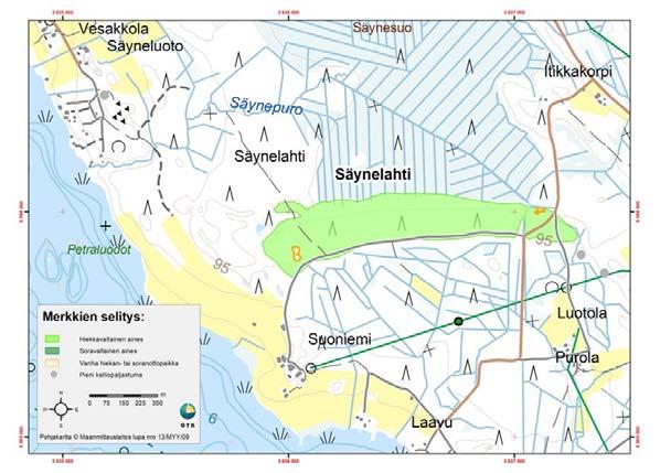 GEOLOGIAN TUTKIMUSKESKUS Raportti 20 (72) Säynelahden muodostuma soveltuu huonosti rakentamiskäyttöön otettavan aineksen ottopaikaksi.