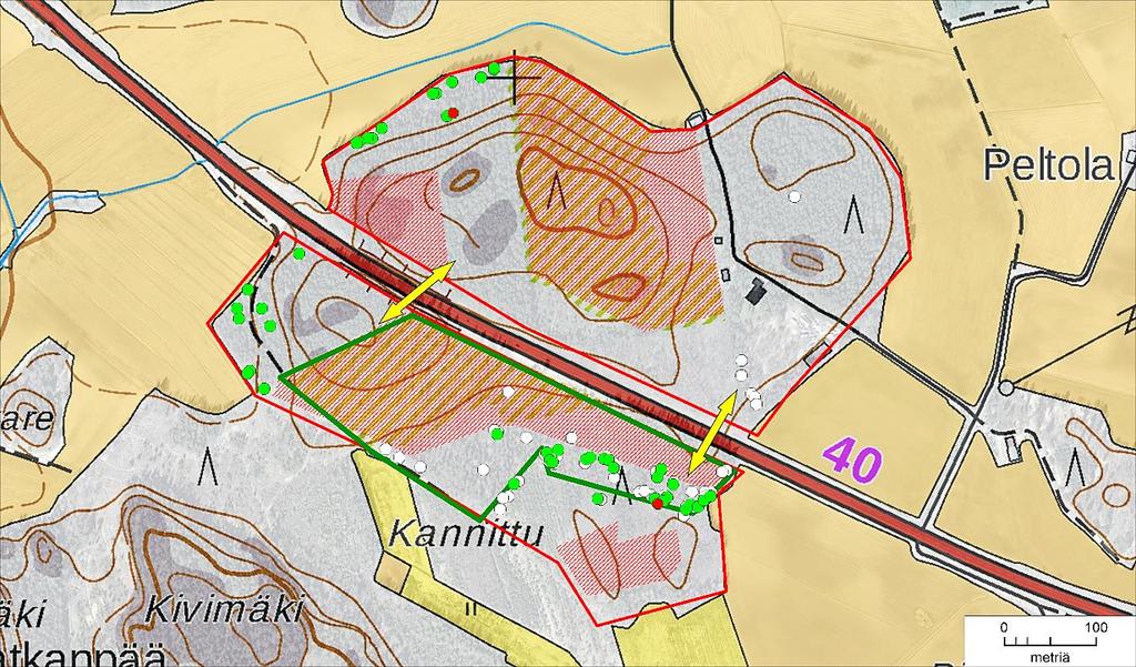 3.3 Mullimetsän alue Mullimetsän kiviainesalueen ja Ohikulkutien välissä on Kirkonjyrkkä-niminen alue, joka on kauttaaltaan vanhaa kuusisekametsää.