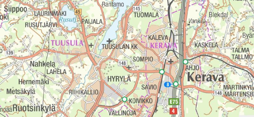 Sopimus 3 (16) Sopimuskohde sijaitsee Tuusulan kunnassa kantatiellä 45 (Hämeentie) maantien 139 (Nahkelantie) ja Koskenmäentien risteyskohdan kiertoliittymässä sekä siitä pohjoiseen ja etelään