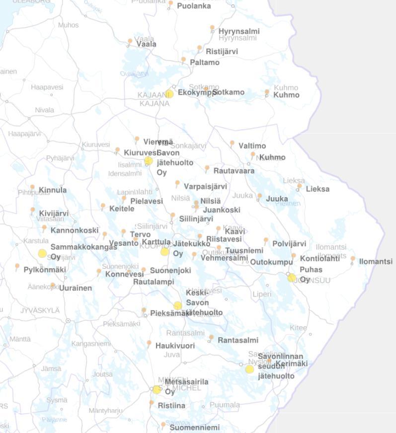 Sekajätteen logistiikka polttolaitoksiin Riikinvoiman toiminta-alueen polttoon toimitetusta jätteestä noin 80 % toimitetaan Riikinvoiman ekovoimalaitokseen.