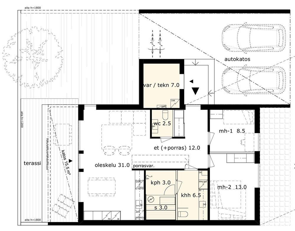 D16 VAPAA 82,5m² 3h + k Myyntihinta: 62 500 Velaton: 207 500 Oleskelutiloihin valoa tulee