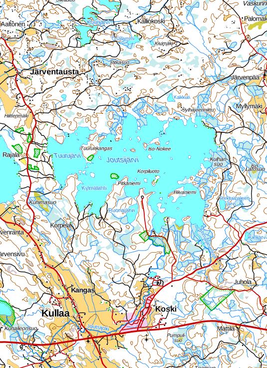 Joutsijärvi (Ulvila) Pinta-ala 8,4 km² Keskisyvyys 2,1 m, suurin syvyys 7 m Karikkoinen,