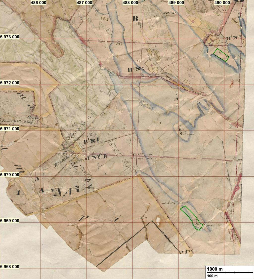 Hautaniemen ja Matinniemen alueet 1800-luvun