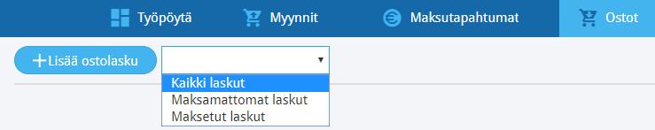 Voit muuttaa jo laadittuja laskuja valitsemalla ko. laskun rivin laskulistalta (Ostot > Ostolaskut) ja painamalla Muuta-painiketta. Muista tallentaa lasku tehtyäsi tarvittavat muutokset.