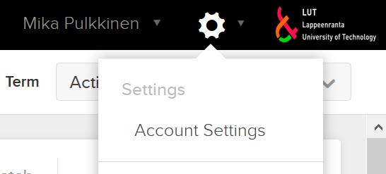 Käytön aloittaminen (Saimaan AMK:n opettajat) Echo360 aloitussivulla näkyy: Luo salasana palveluun valitsemalla Account settings