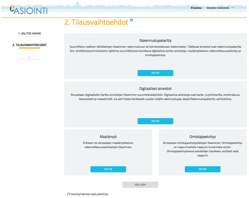 Rakennuslupakartta ja tonttikorkeusilmoitus, omistajaselvitys, maalämpökaivon rakennettavuusselvitys sekä digitaaliset