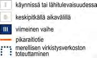 SUUNNITTELUN KOLMAS VAIHE suunnittelu valmistunut suunnittelu valmis tai valmistumassa suunnittelu käynnissä tai käynnistymässä pikaraitiotie merellisen alueen suunnittelu Päivitetty Kylk:n 12.