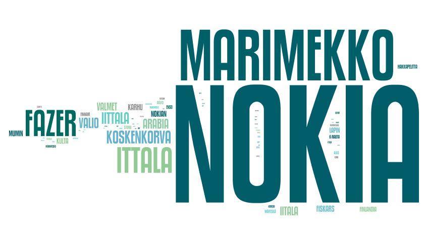 Tavaramerkeistä useiten mainitaan Nokia KYSYMYS: Osaatko nimetä