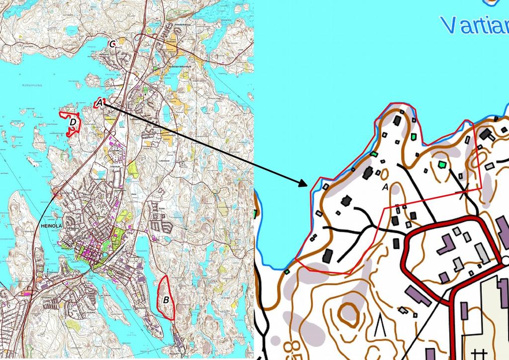 4 Kartta 1. Alueen sijainti ja selvitysalueen rajaus peruskarttapohjalla.