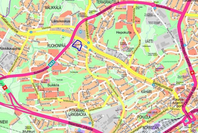 2 1.2 Kaava-alueen sijainti Asemakaavanmuutos laaditaan karttaan sinisellä rajatulle alueelle, os. Korkkisvuorenkatu 9, 11 ja 14 sekä Nuppulantie 50.