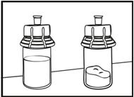 Vaihe 3: Injektiopullon adapterin kiinnittäminen liuotininjektiopulloon Kiinnitä adapteri liuotininjektiopulloon toistamalla vaiheet 1 ja 2.