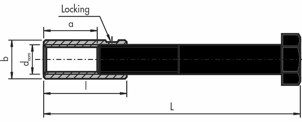 2.2 DEMU 1988 PULTTIANKKURI semtu tyyppi Mitat [mm] Materiaalit Hylsyn pintakäsittely ( /korroosiosuojaus) DEMU 1988 L 4 a d nom l b Tartuntapultti **) Sisäkierrehylsy (Huom.