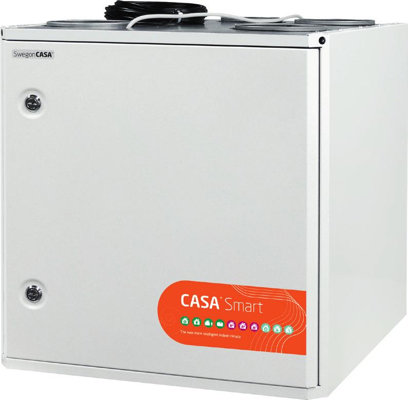 Tekniset tiedot CASA R5 Smart Swegon CASA R5VR8S1H A CASA Smart Lisätietoa ProCASAsta The new more intelligent indoor climate Ilmavirta-alue (Ekosuunnitteludirektiivin mukaan) procasa.swegon.
