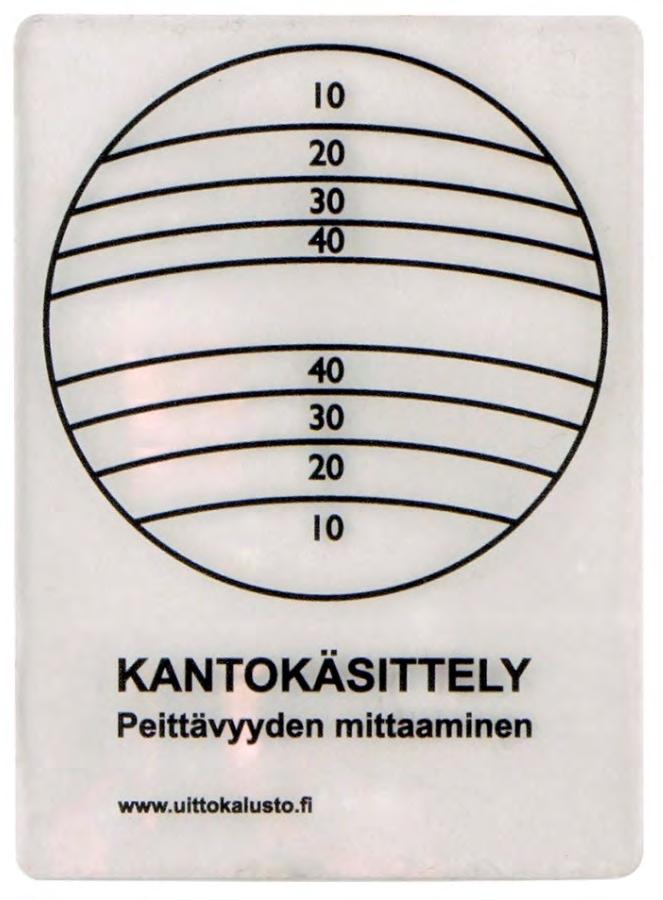 Juurikäävän torjuntatyön laatu Juurikäävän torjuntatyön laatu arvioidaan kantokäsittelyaineen peittävyyden perusteella. Riittäväksi kantokäsittelyaineen peittävyydeksi kannon pinnalla katsotaan 85 %.