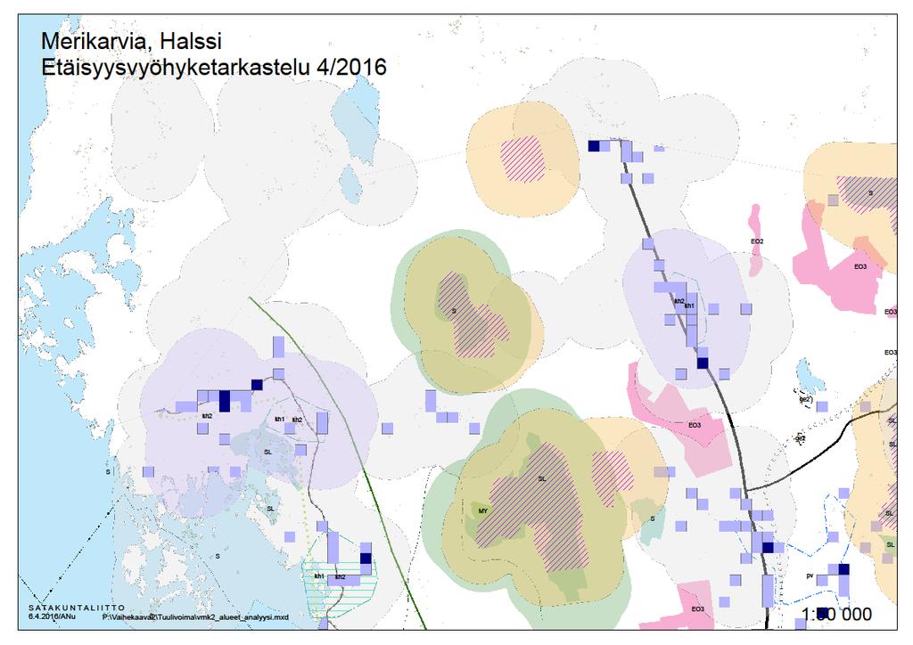 Merikarvian Halssi: Yleiskaava ei ole vireillä. Alueelle on tehty uudet etäisyysvyöhyketarkastelut keväällä 2016. 22.8.